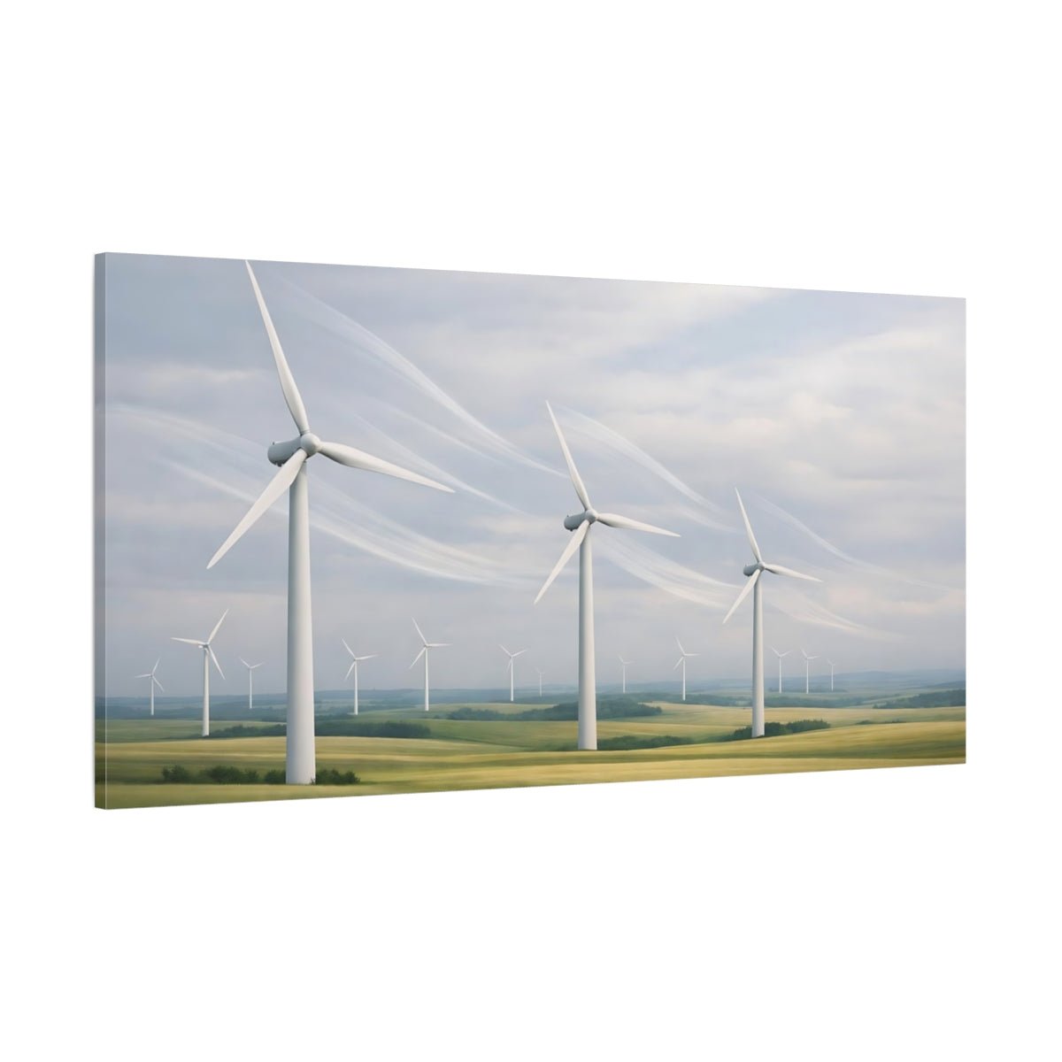 Nature Wind Turbines Farm Landscape - Canvas Wall Art Print - YesArtYes