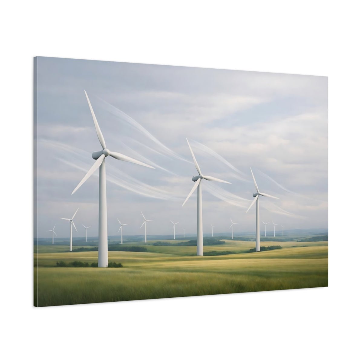 Nature Wind Turbines Turbine Field - Canvas Wall Art Print - YesArtYes