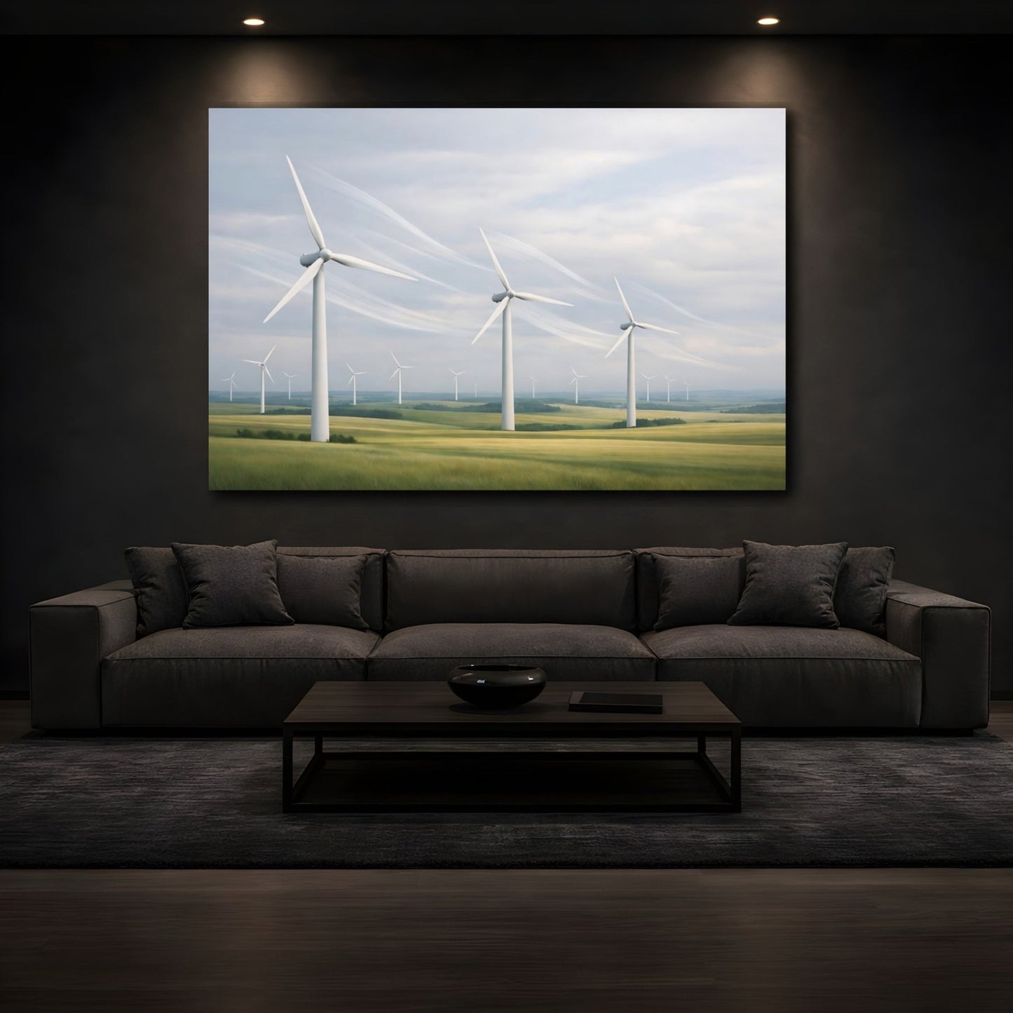 Nature Wind Turbines Turbine Field - Canvas Wall Art Print - YesArtYes