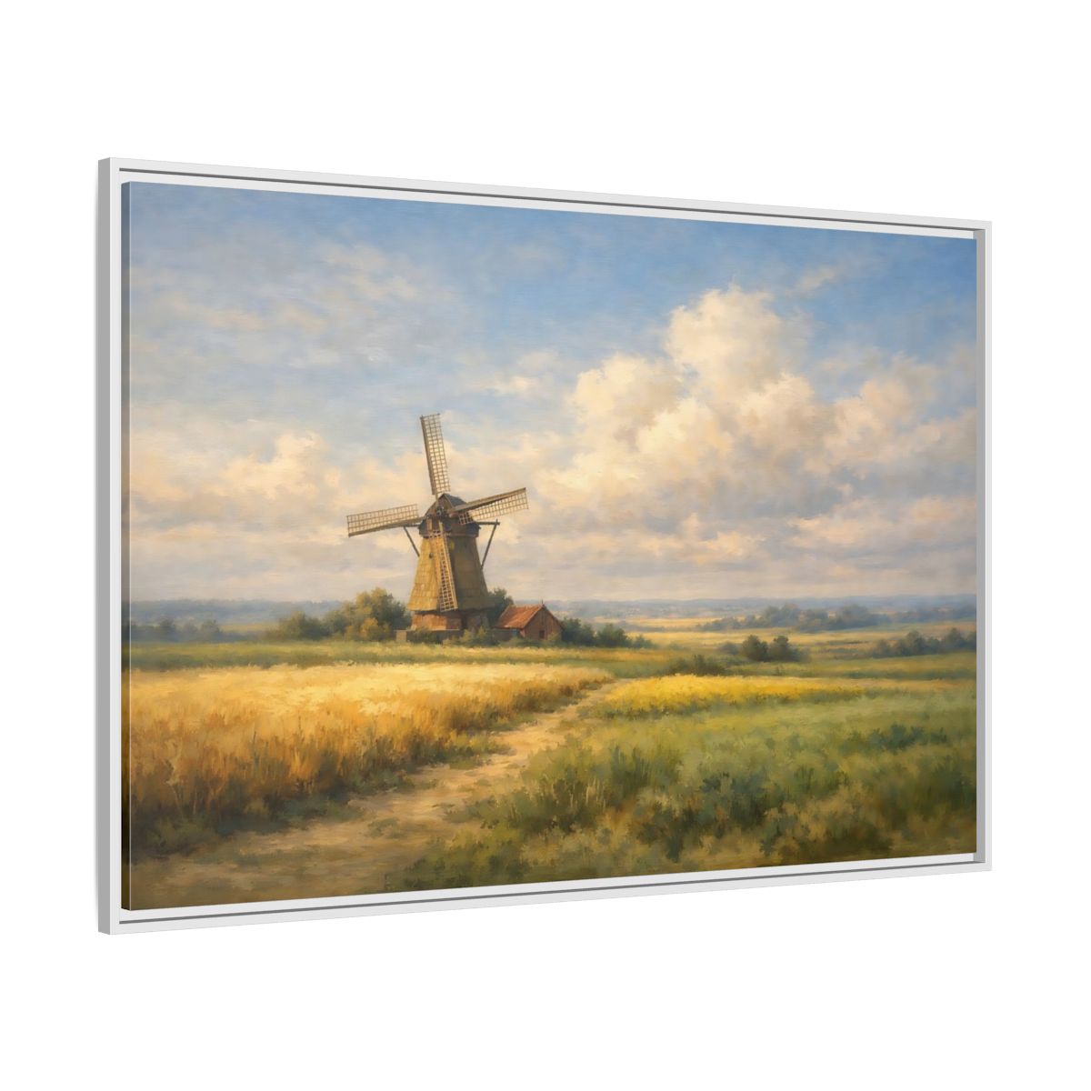 Side Mockup 7. Nature Windmill Windmill Landscape shown as stretched canvas wall art