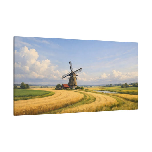 Main Mockup. Nature Windmill Windmill Landscape shown as stretched canvas wall art