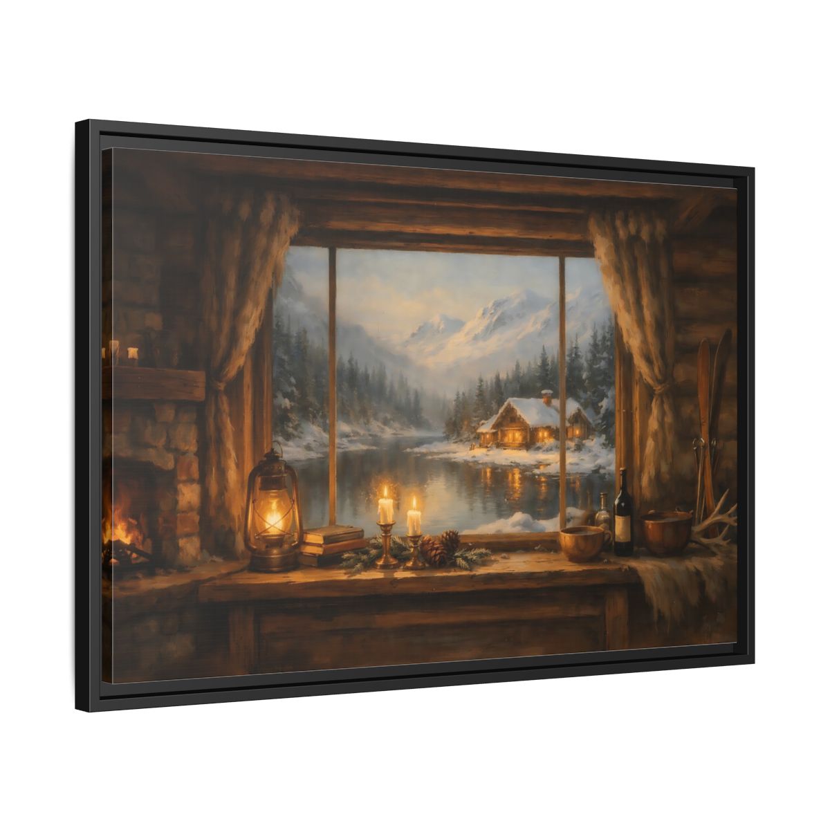 Side Mockup 14. Nature Winter Landscape Rustic Winter View shown as stretched canvas wall art