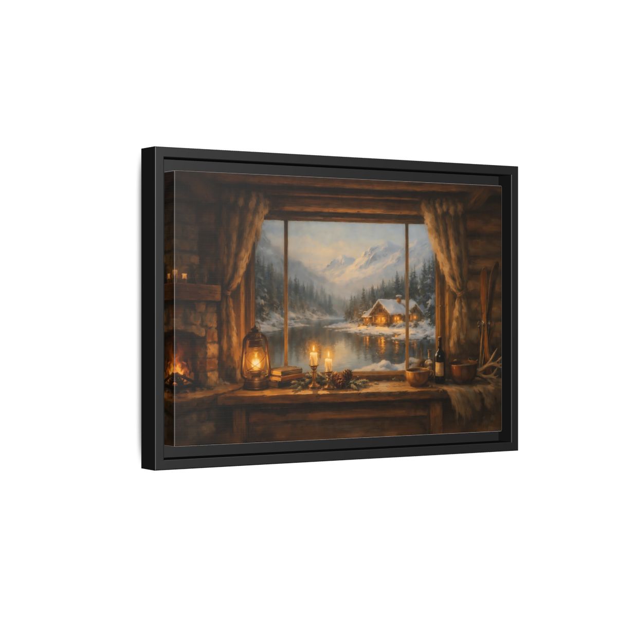 Side Mockup 6. Nature Winter Landscape Rustic Winter View shown as stretched canvas wall art