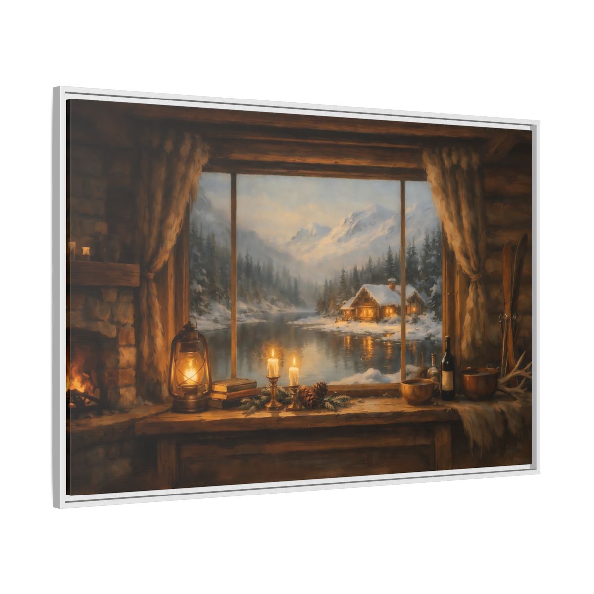 Side Mockup 7. Nature Winter Landscape Rustic Winter View shown as stretched canvas wall art