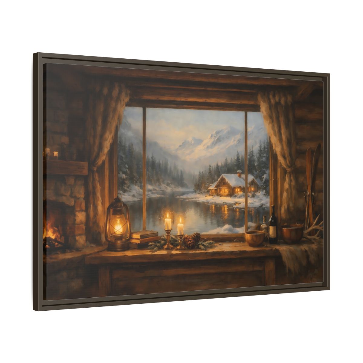 Side Mockup 9. Nature Winter Landscape Rustic Winter View shown as stretched canvas wall art