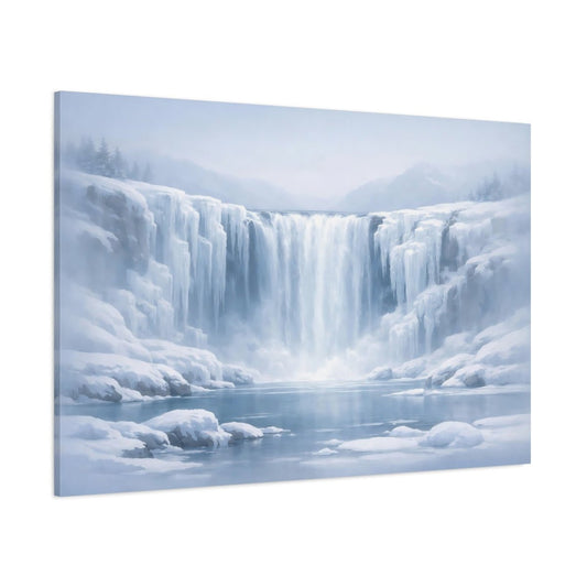 Nature Winter Waterfall Wonderland - Canvas Wall Art Print - YesArtYes
