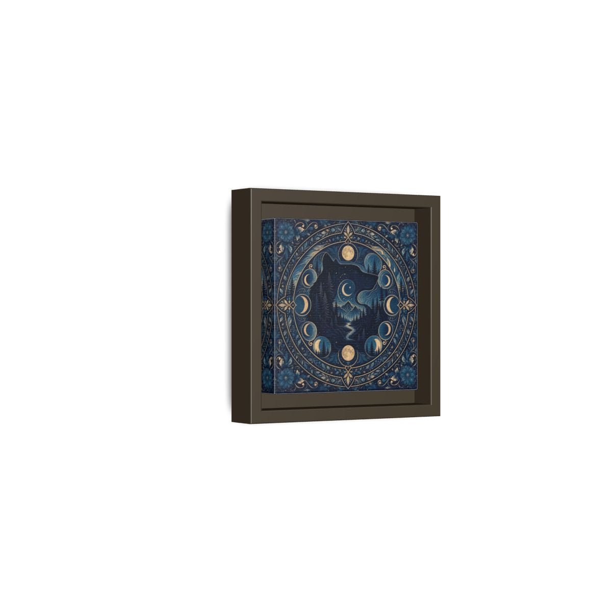 Nature Wolf Blue Moon Framed Canvas Print – Living Room, Above Couch - YesArtYes