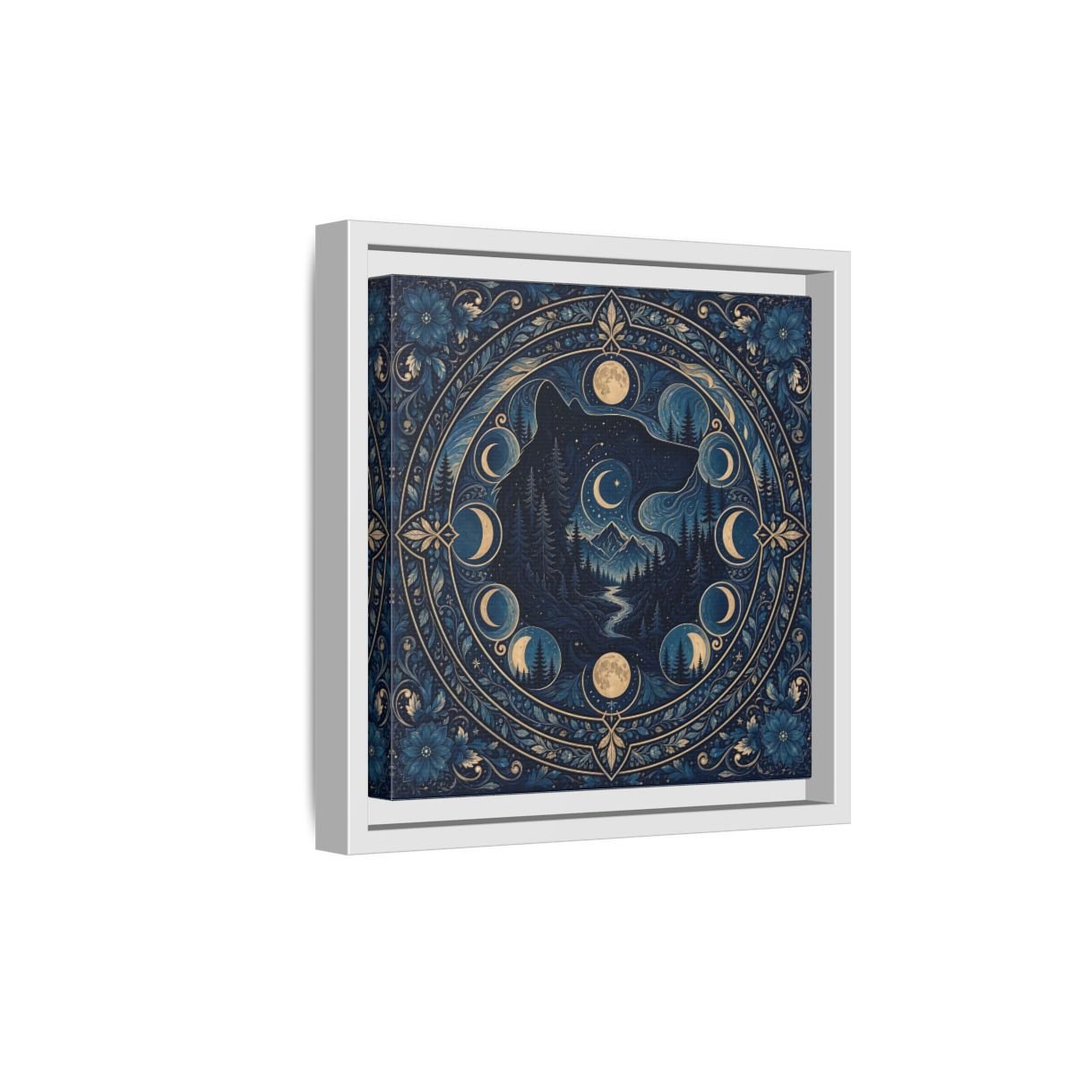 Nature Wolf Blue Moon Framed Canvas Print – Living Room, Above Couch - YesArtYes