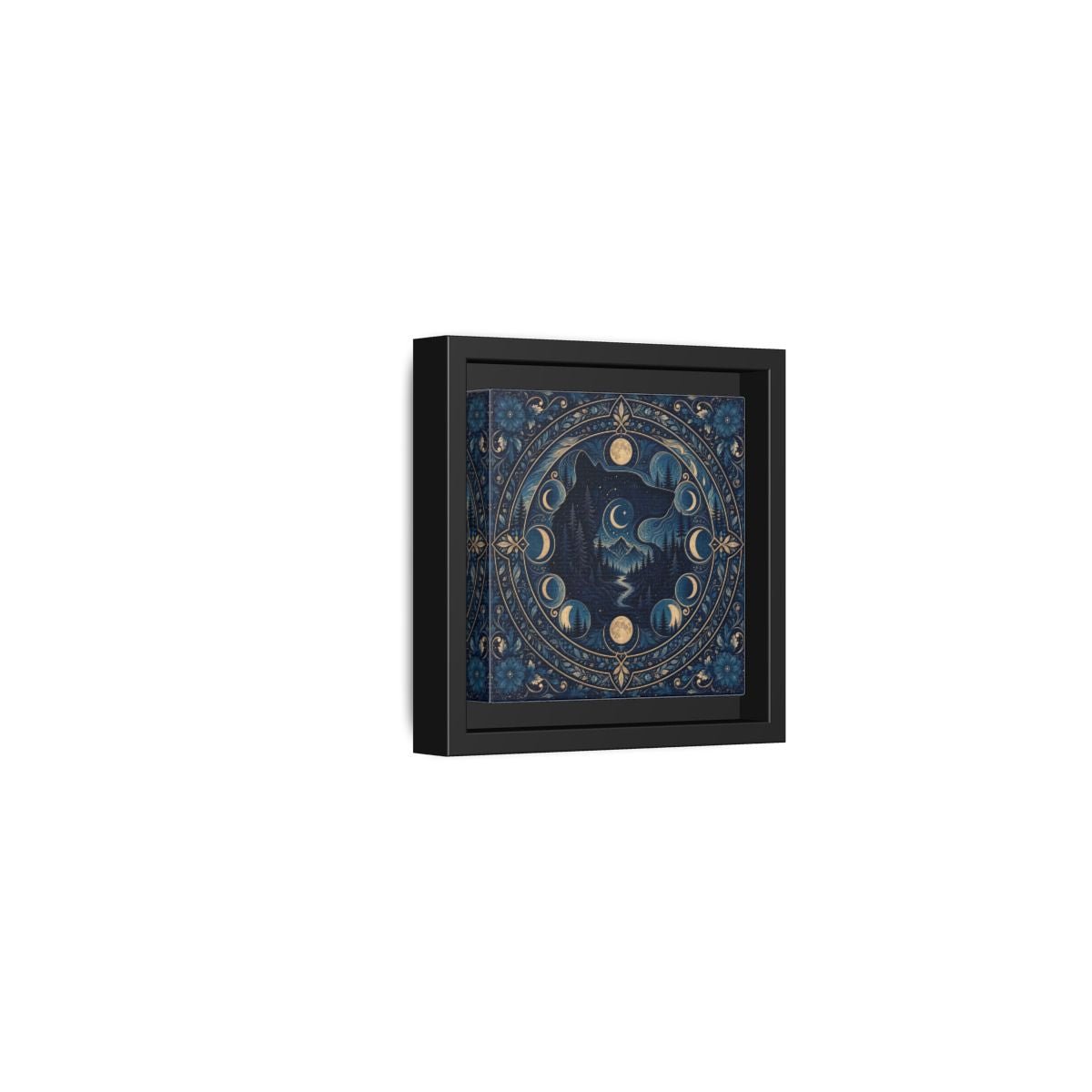 Nature Wolf Blue Moon Framed Canvas Print – Living Room, Above Couch - YesArtYes