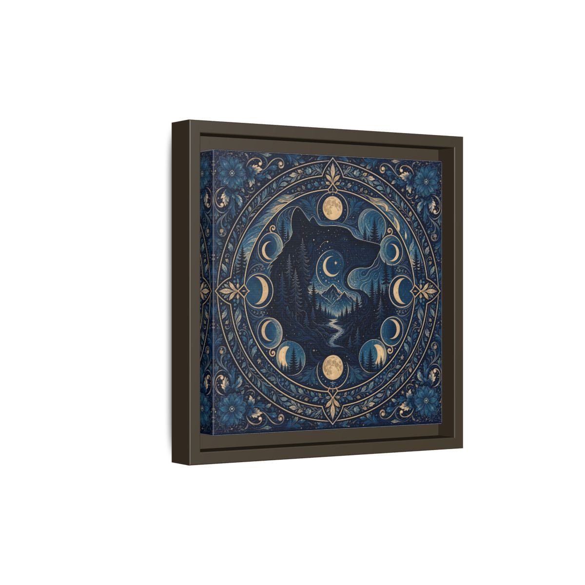 Nature Wolf Blue Moon Framed Canvas Print – Living Room, Above Couch - YesArtYes