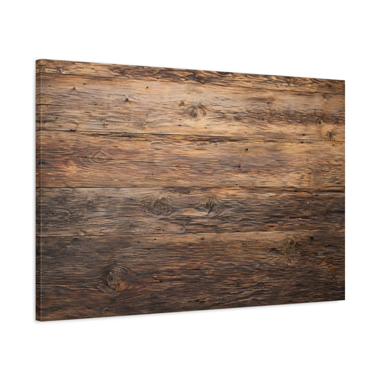 Main Mockup. Nature Wood Planks Brown Wood shown as stretched canvas wall art
