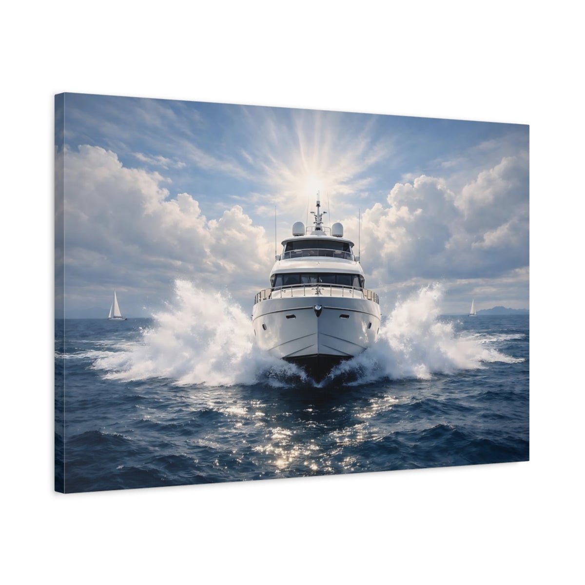 Nature Yacht Blue Ocean - Canvas Wall Art Print - YesArtYes