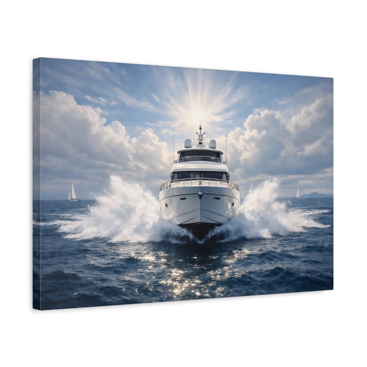 Nature Yacht Blue Ocean - Canvas Wall Art Print - YesArtYes