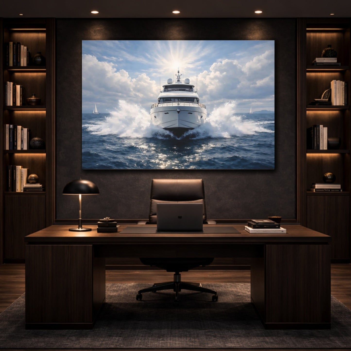 Nature Yacht Blue Ocean - Canvas Wall Art Print - YesArtYes