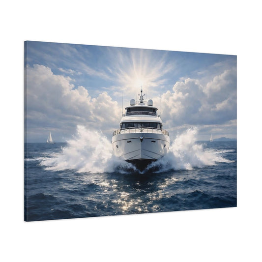 Nature Yacht Blue Ocean - Canvas Wall Art Print - YesArtYes