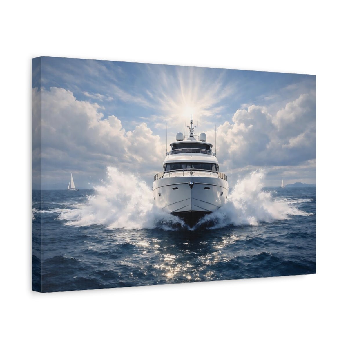 Nature Yacht Blue Ocean - Canvas Wall Art Print - YesArtYes