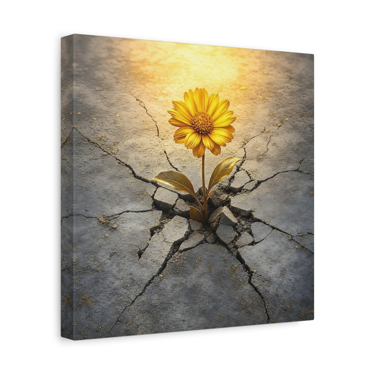 Side Mockup 8. Nature Yellow Flower Yellow And Gray shown as stretched canvas wall art