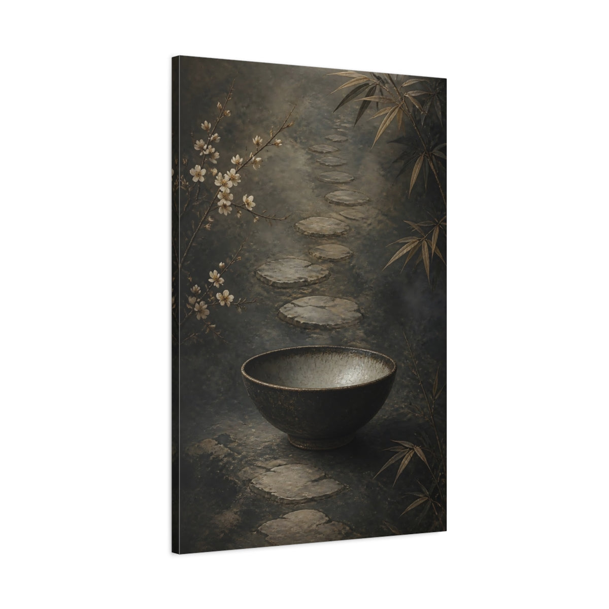 Main Mockup. Nature Zen Garden Earthy Zen Garden shown as stretched canvas wall art