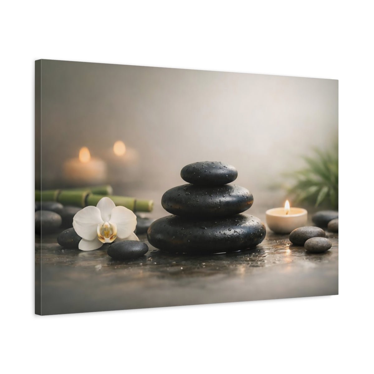 Nature Zen Stones Spa Decor - Canvas Wall Art Print - YesArtYes