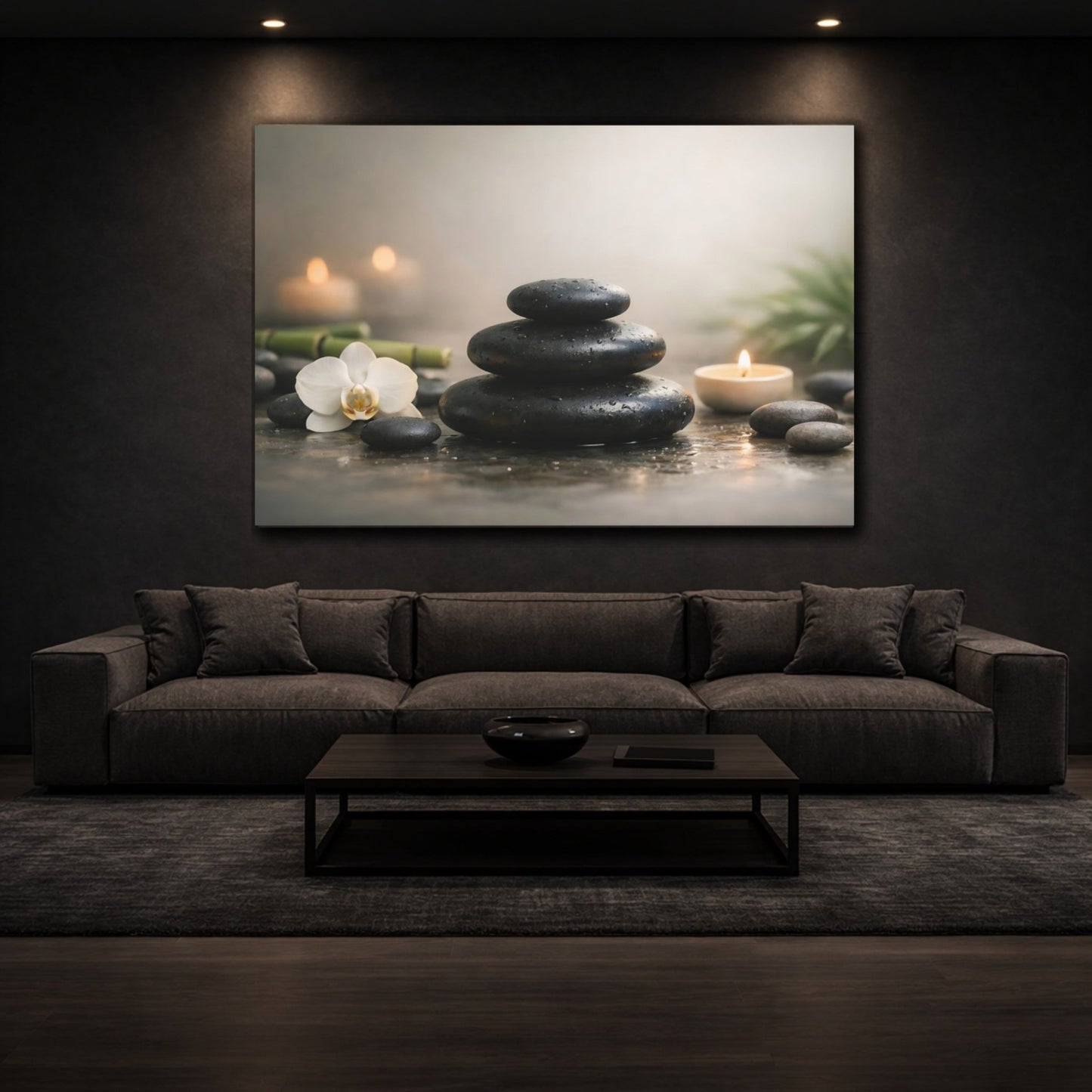 Nature Zen Stones Spa Decor - Canvas Wall Art Print - YesArtYes