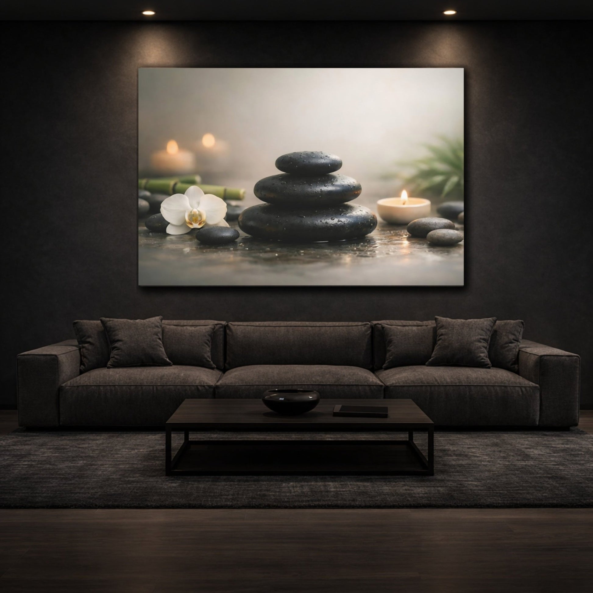 Nature Zen Stones Spa Decor - Canvas Wall Art Print - YesArtYes