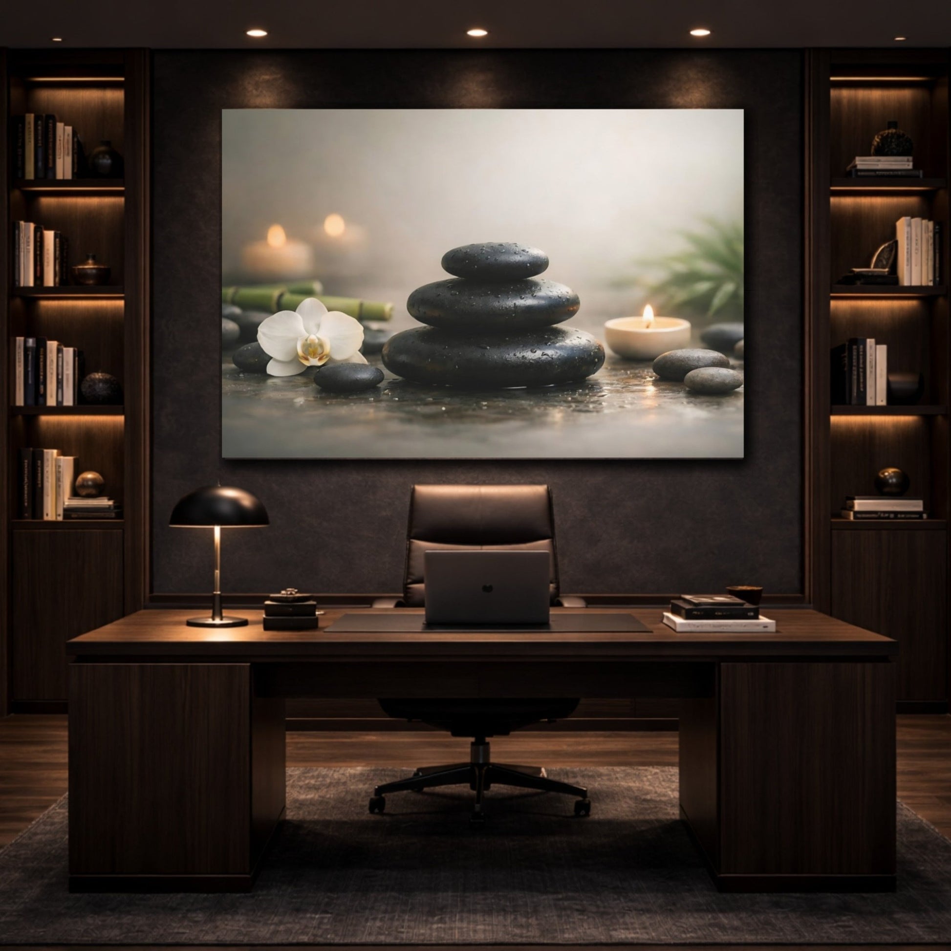 Nature Zen Stones Spa Decor - Canvas Wall Art Print - YesArtYes