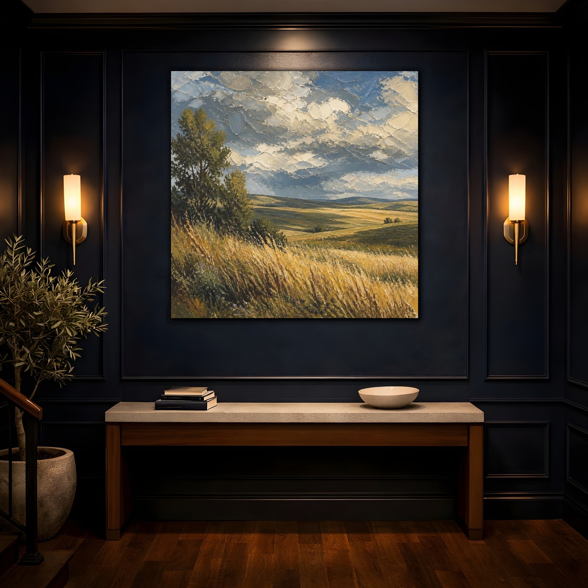 Mockup 4. Nature's Golden Wheat shown as canvas print