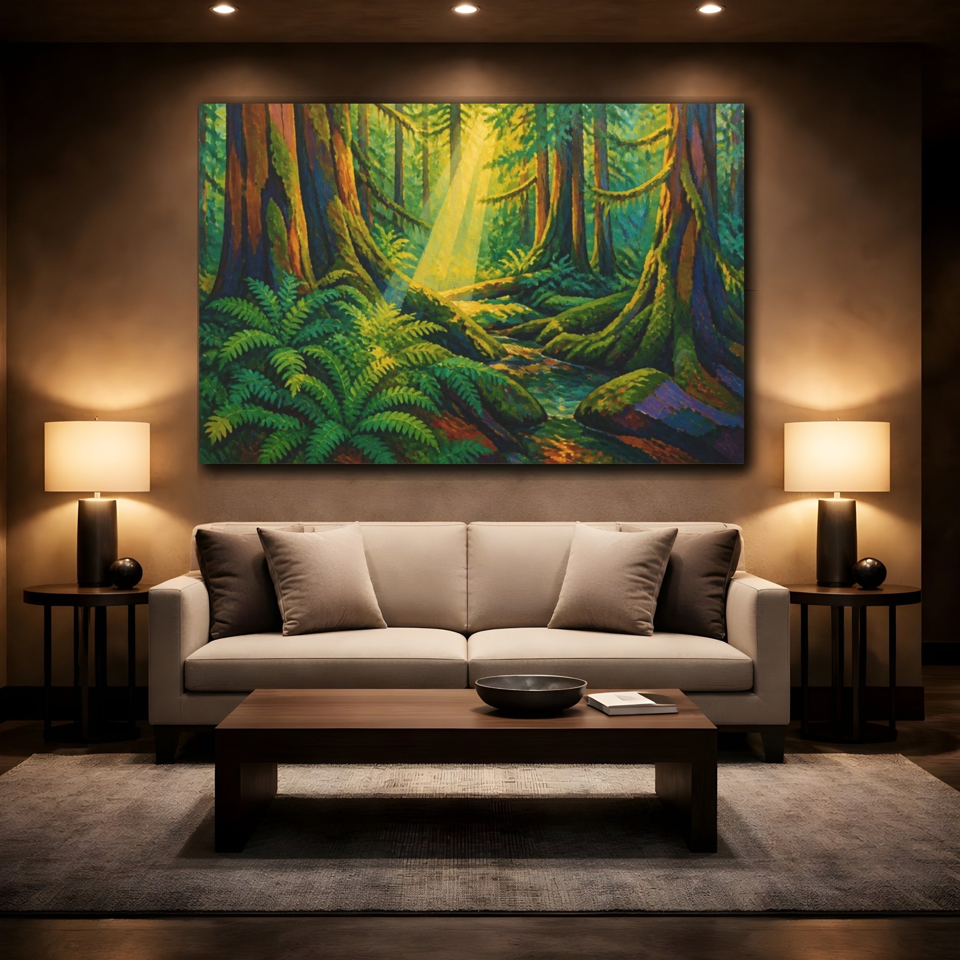 Mockup 2. Nature's Mossy Forest shown as canvas print
