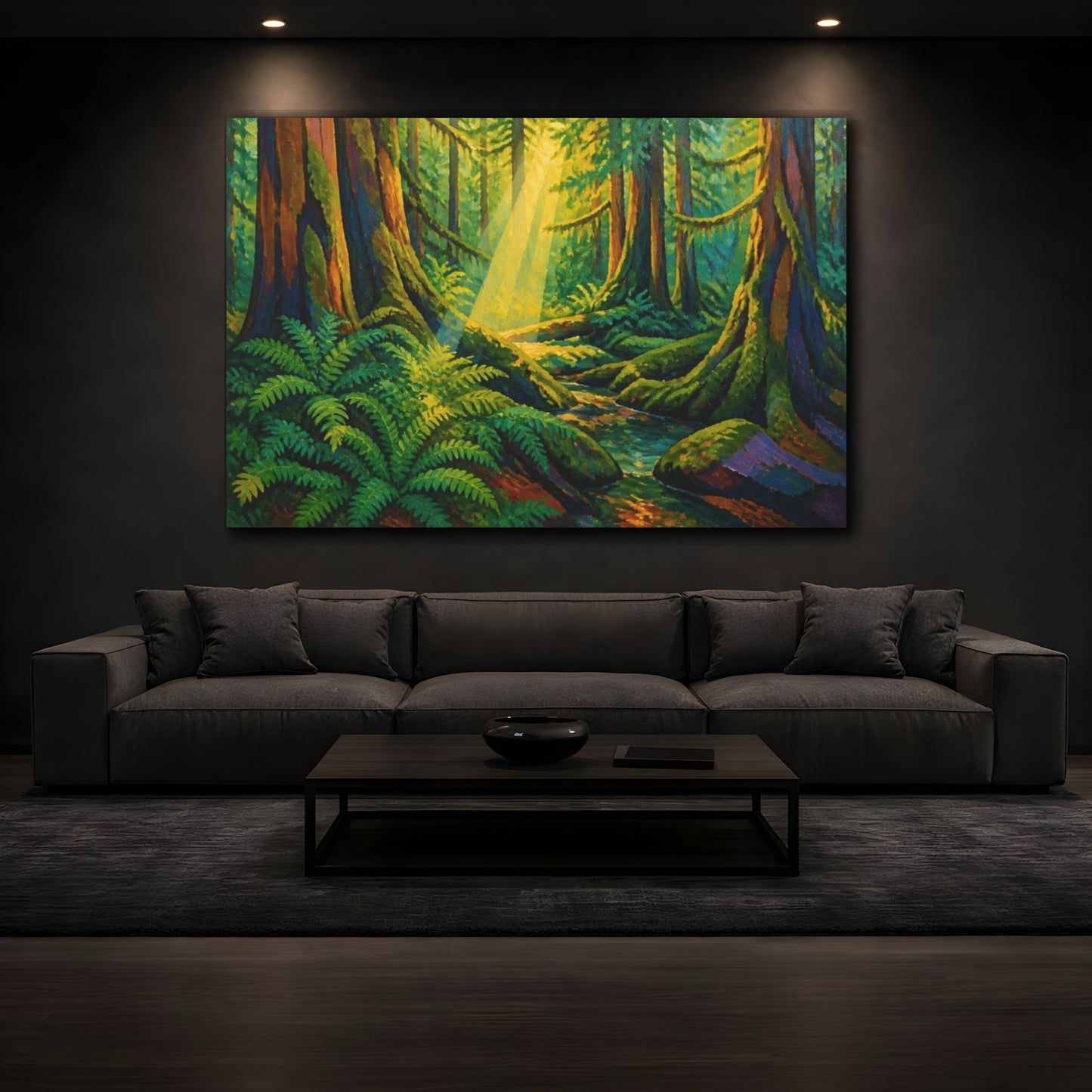 Mockup 3. Nature's Mossy Forest shown as canvas print