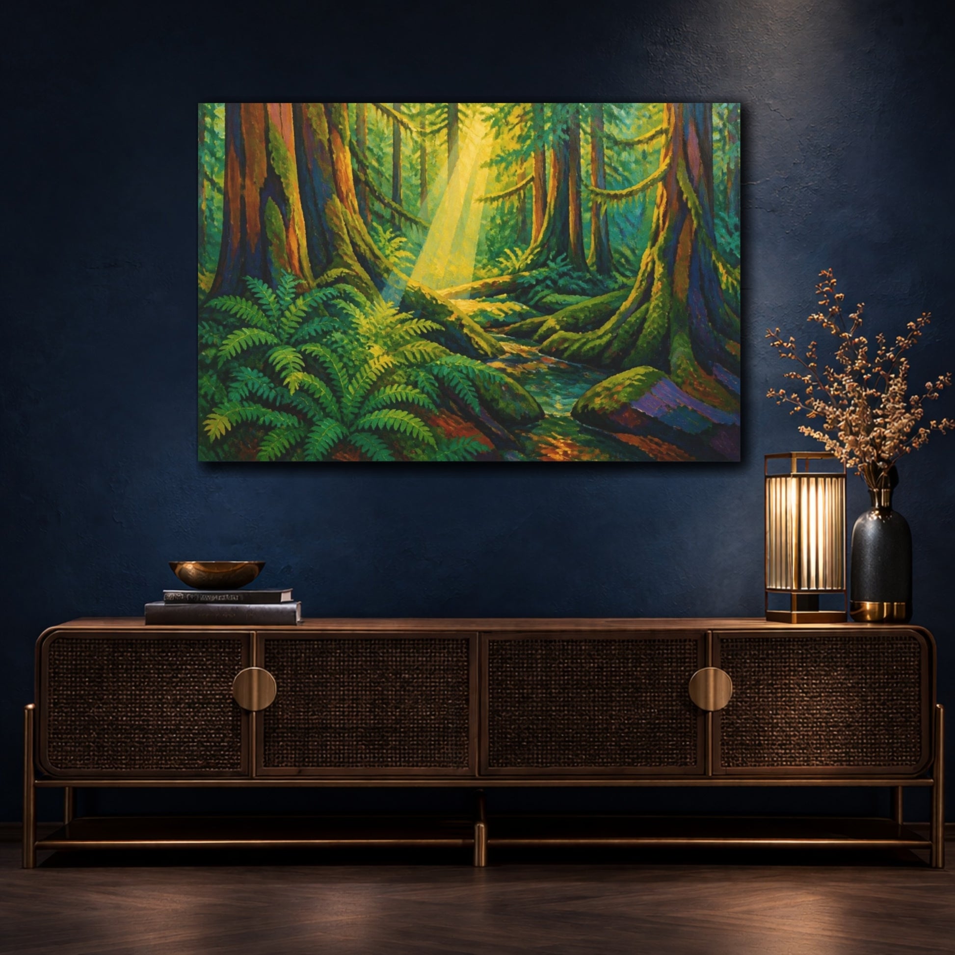 Mockup 4. Nature's Mossy Forest shown as canvas print