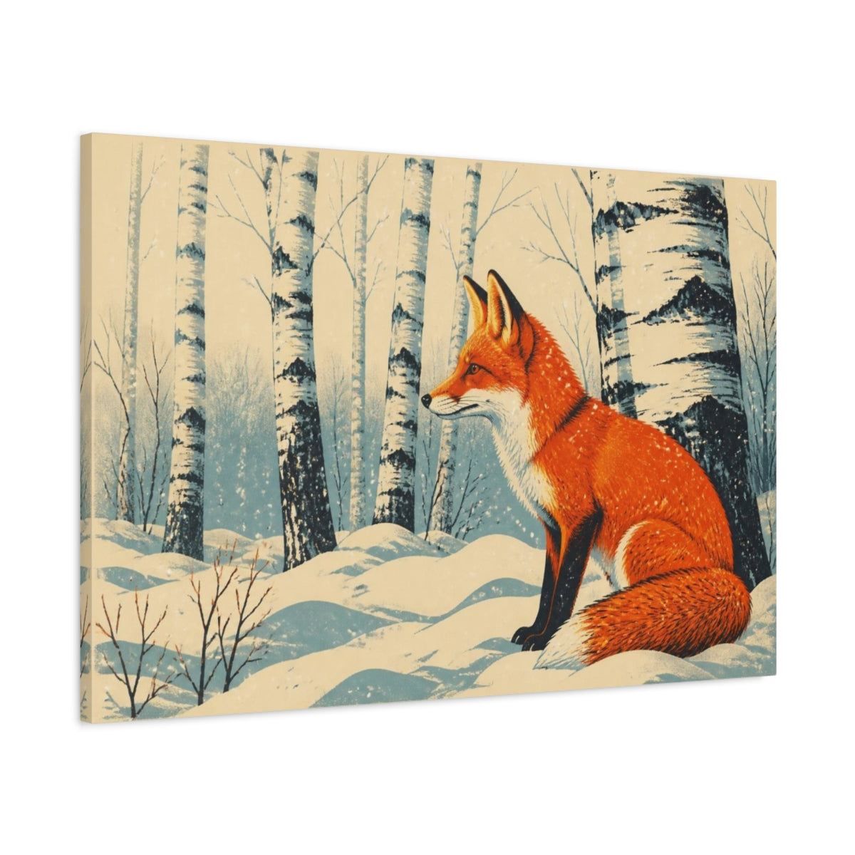 Main Mockup. Nature's Red Fox shown as canvas print