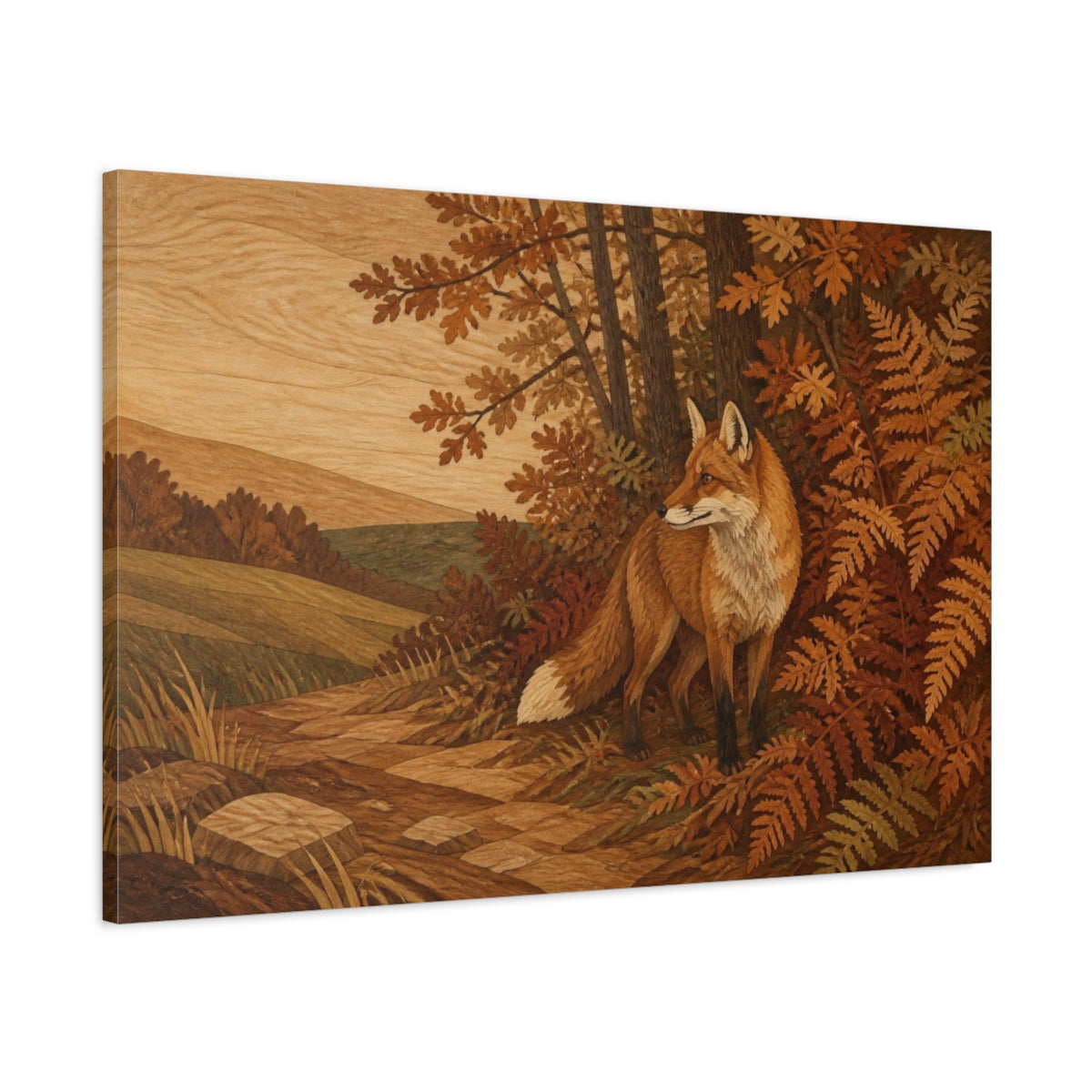 Main Mockup. Nature's Red Fox shown as canvas print