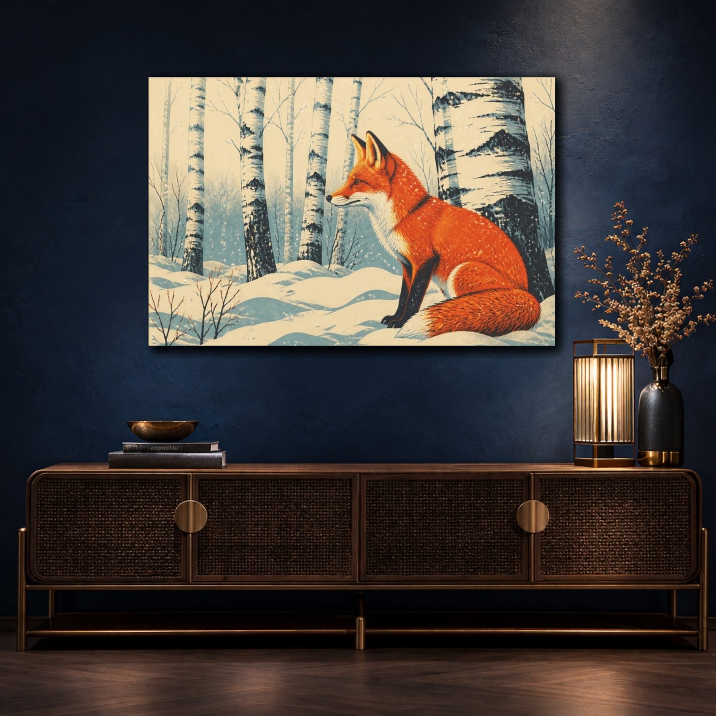 Mockup 4. Nature's Red Fox shown as canvas print