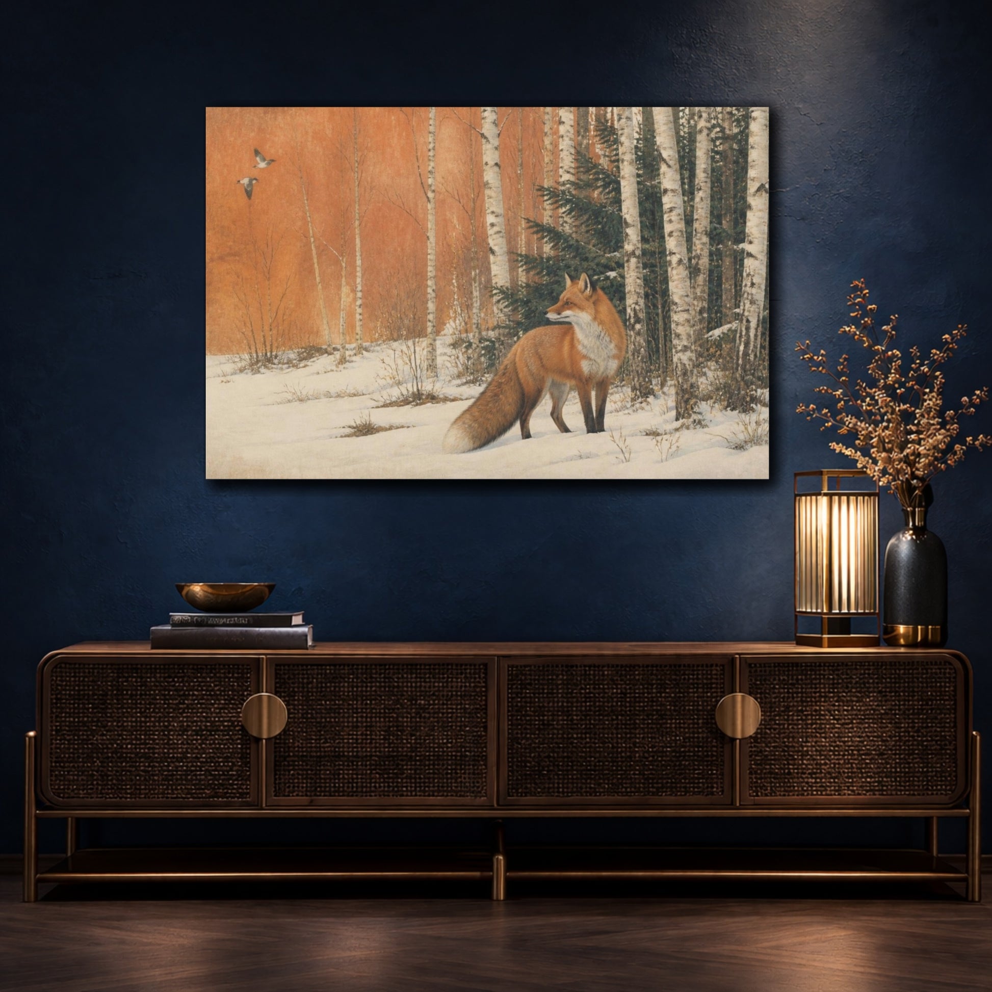 Mockup 4. Nature's Red Fox shown as canvas print