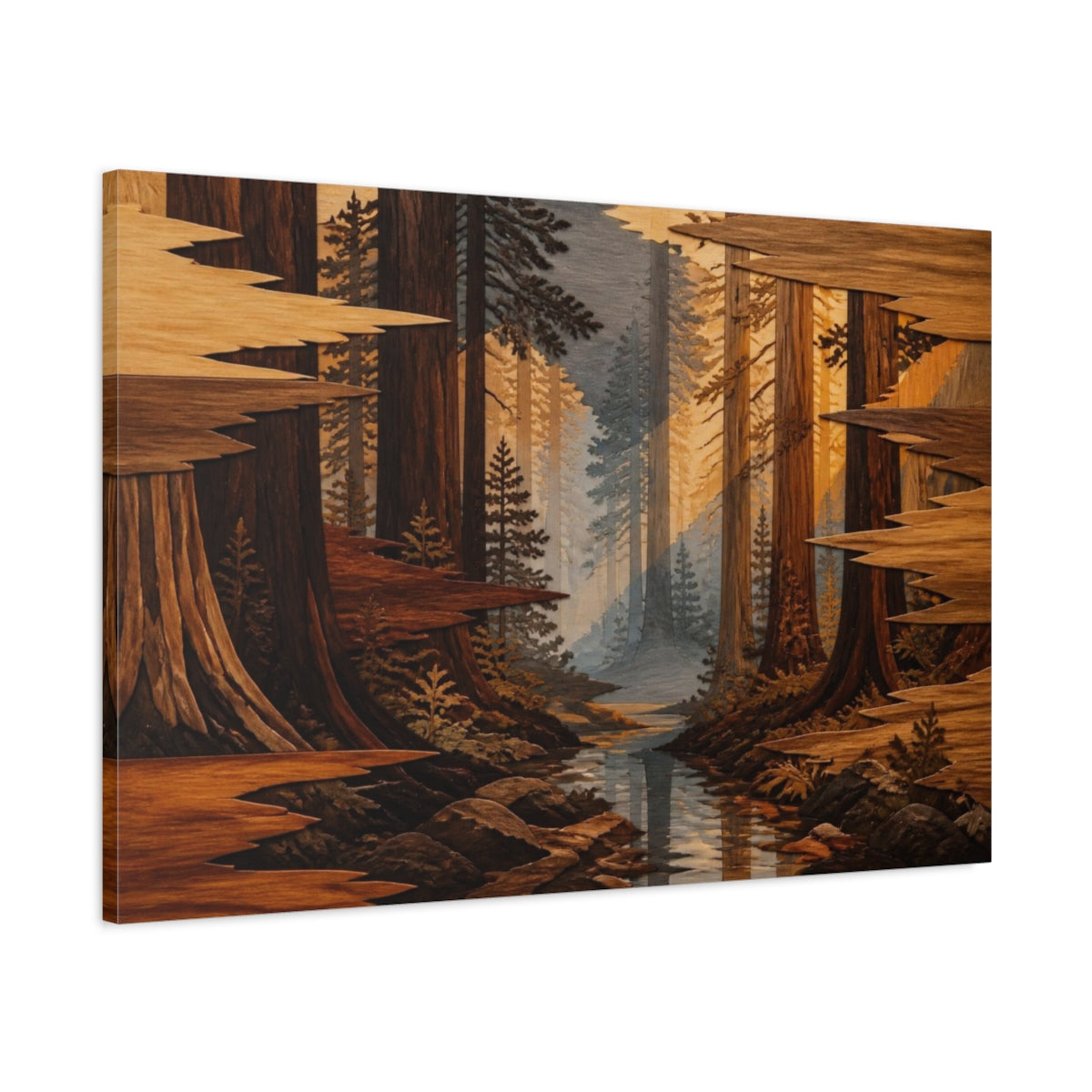 Main Mockup. Nature's Redwood Grove shown as canvas print