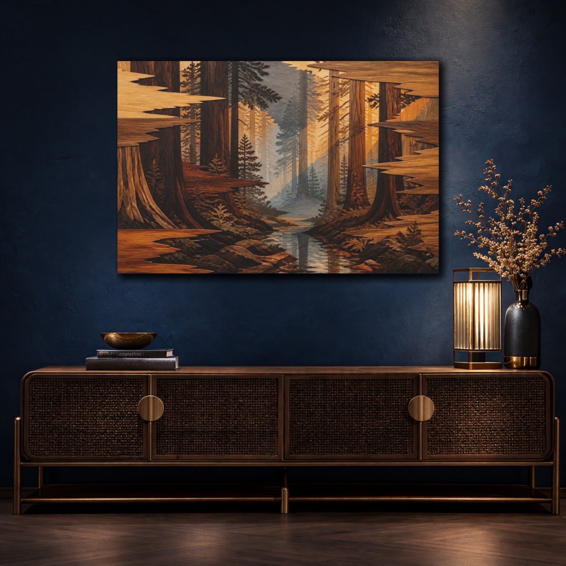 Mockup 4. Nature's Redwood Grove shown as canvas print