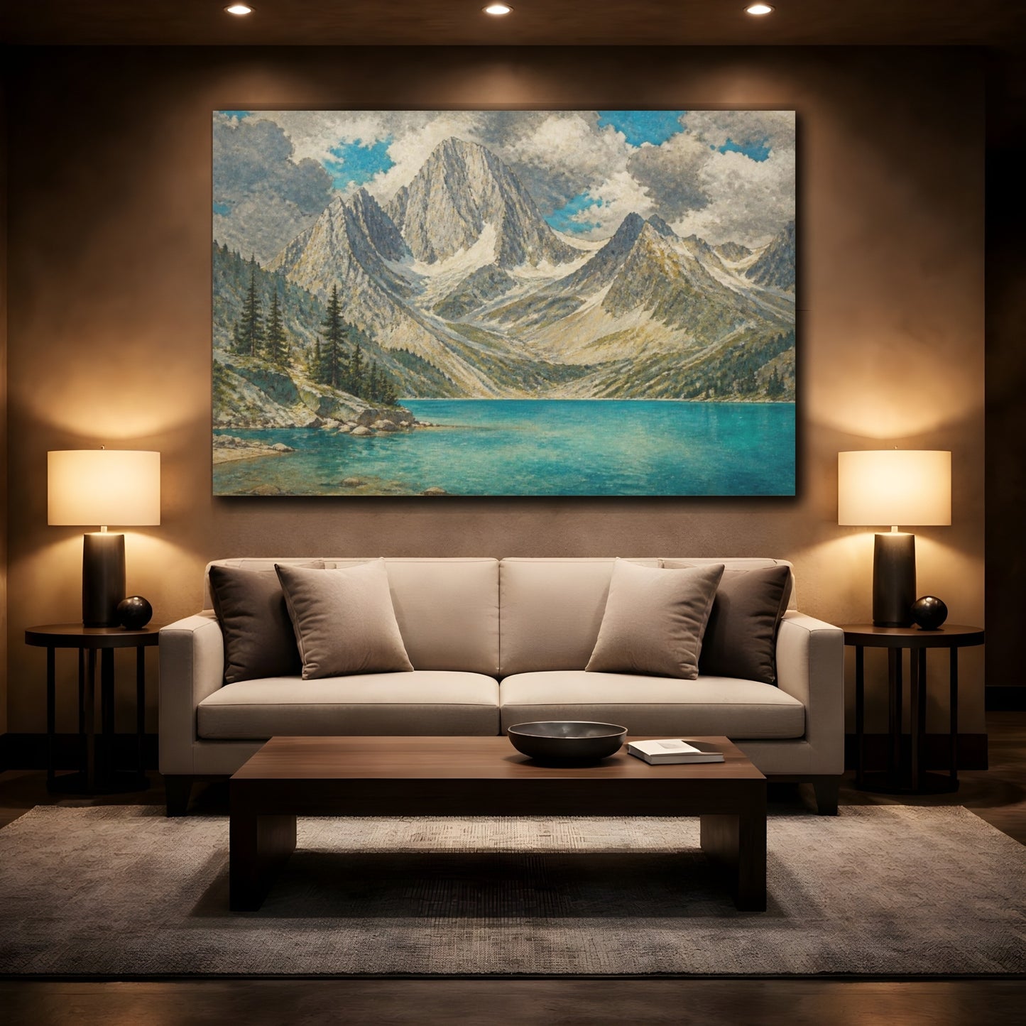 Mockup 2. Nature's Turquoise Lake shown as canvas print