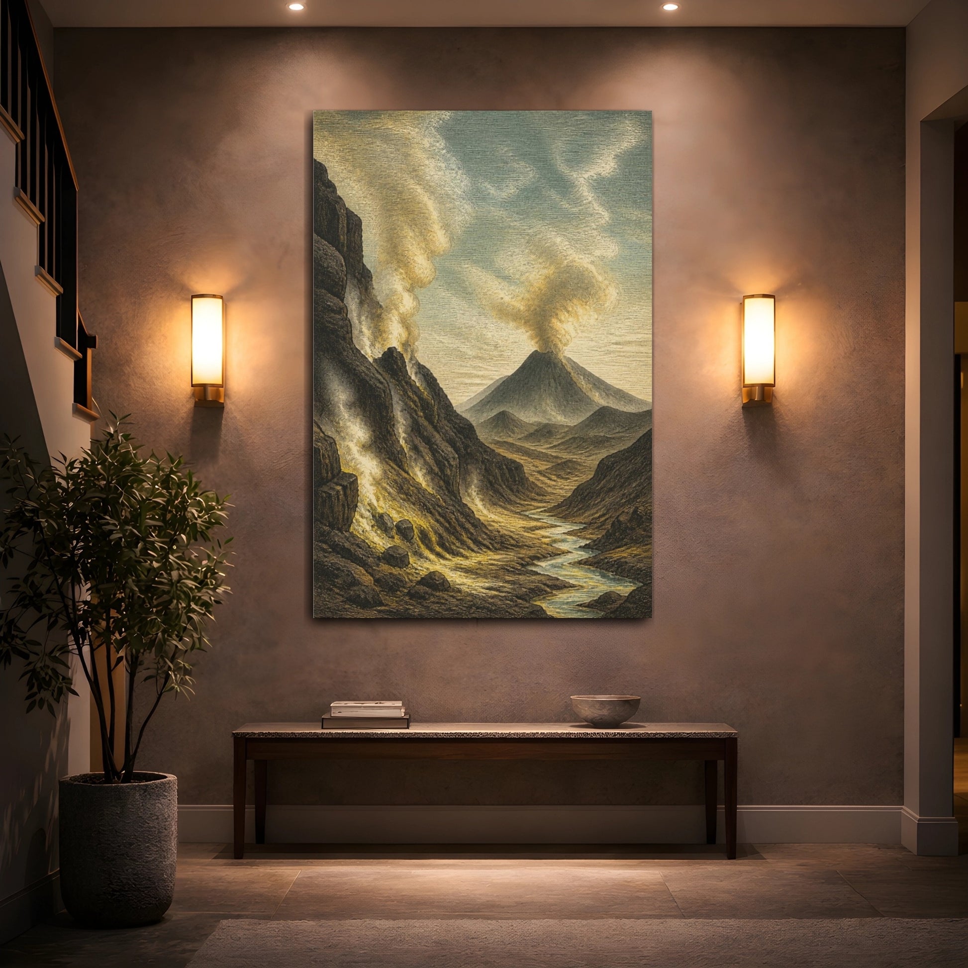Mockup 2. Nature's Volcanic Valley shown as canvas print