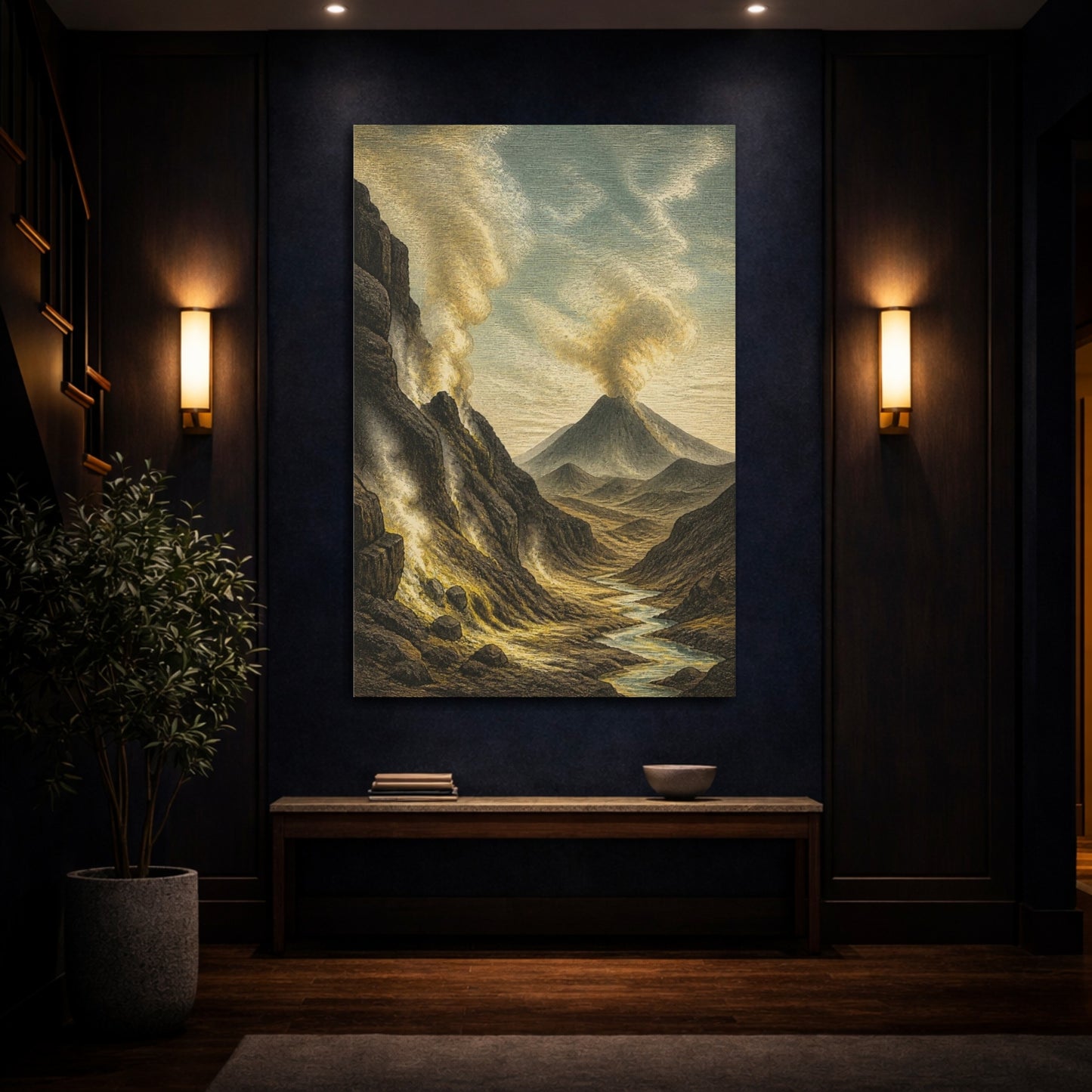 Mockup 4. Nature's Volcanic Valley shown as canvas print