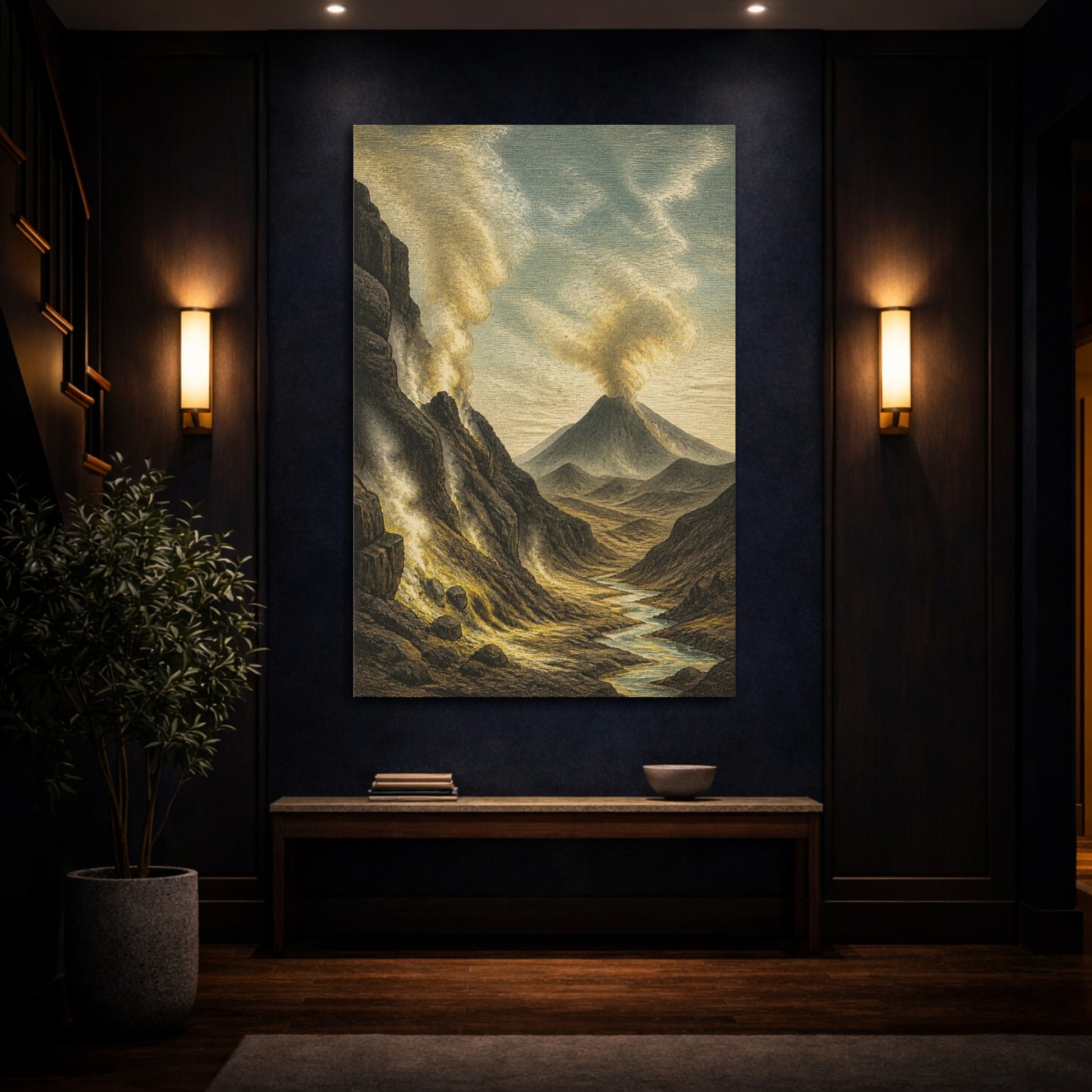 Mockup 4. Nature's Volcanic Valley shown as canvas print