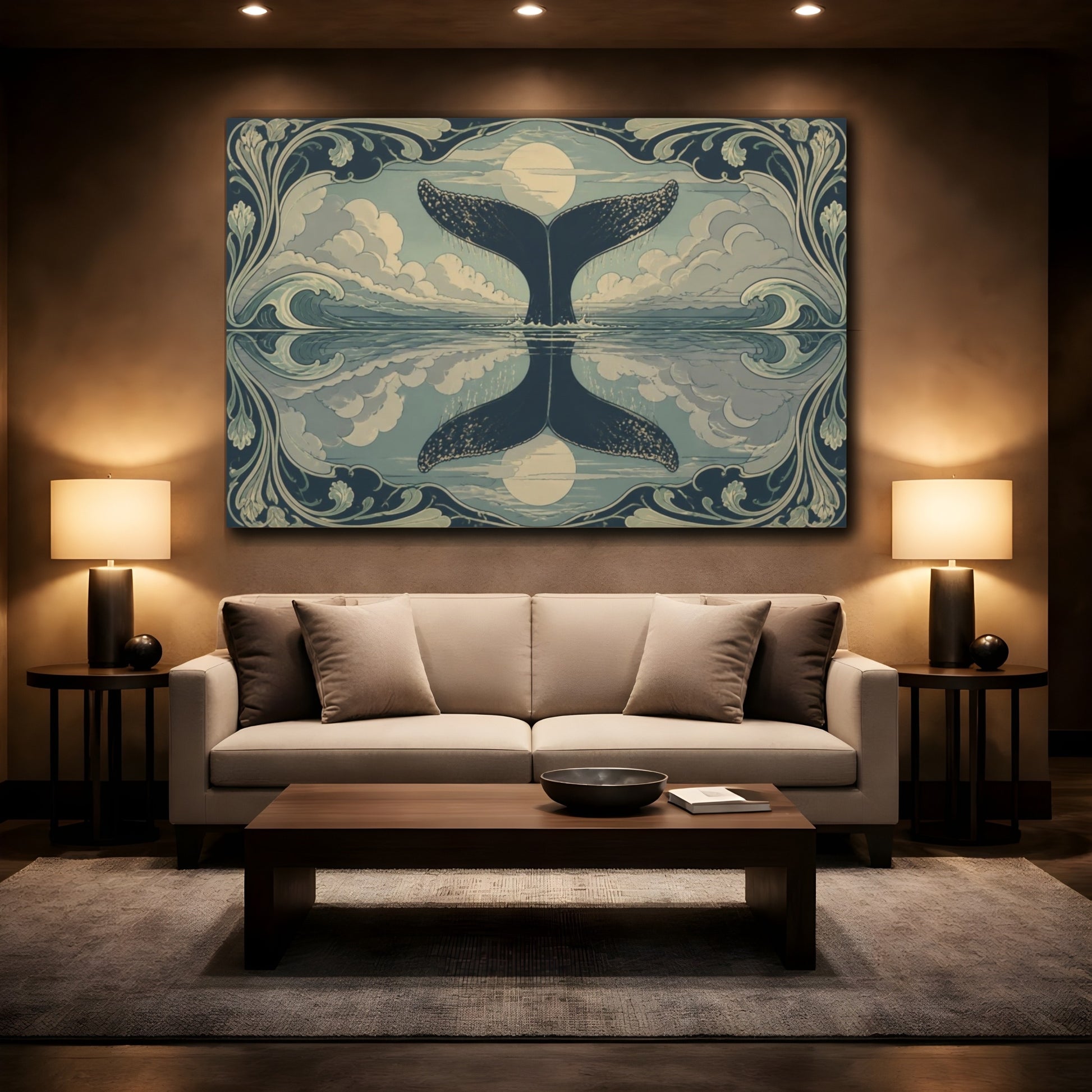 Mockup 2. Nature's Whale Tail shown as canvas print