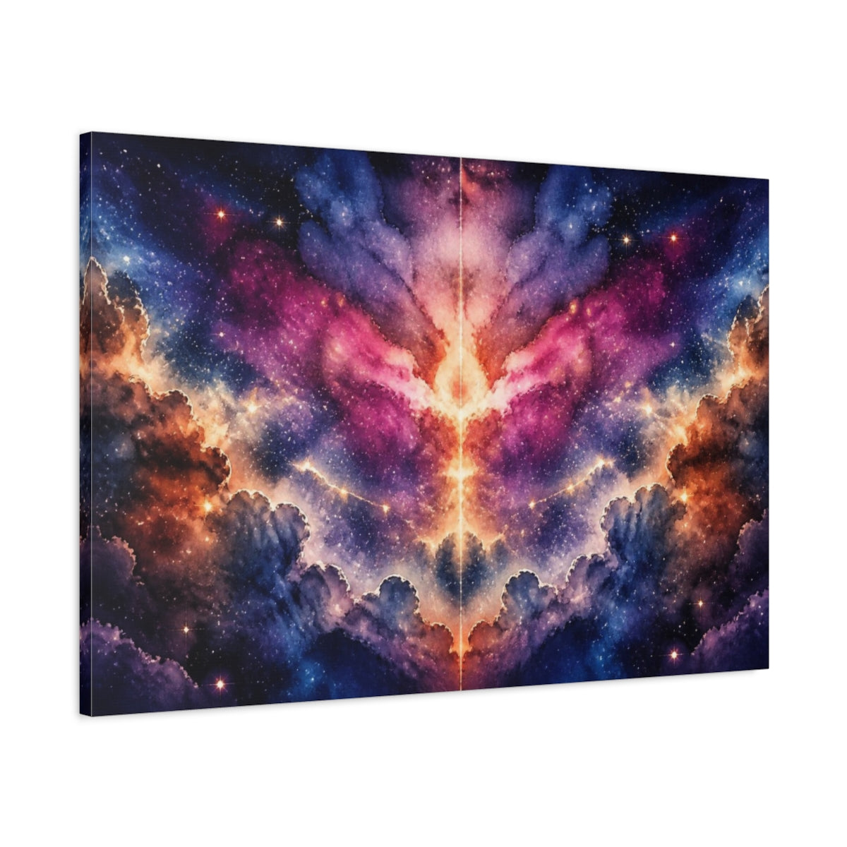 Main Mockup. Nebula Starburst Bloom shown as canvas print