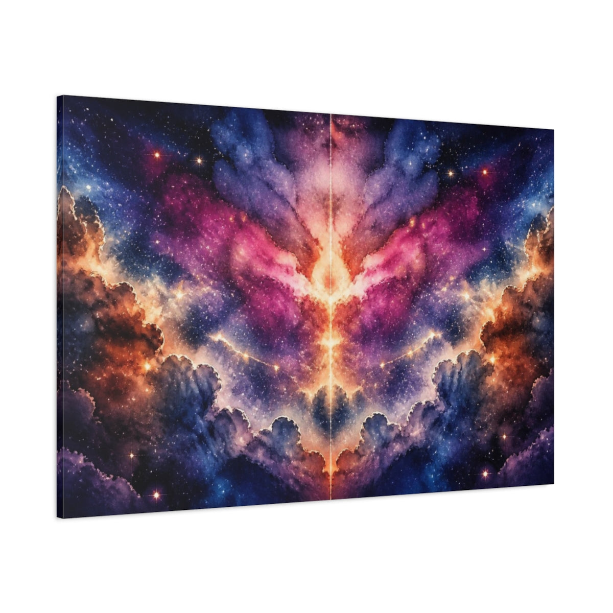 Side Mockup 1. Nebula Starburst Bloom shown as canvas print