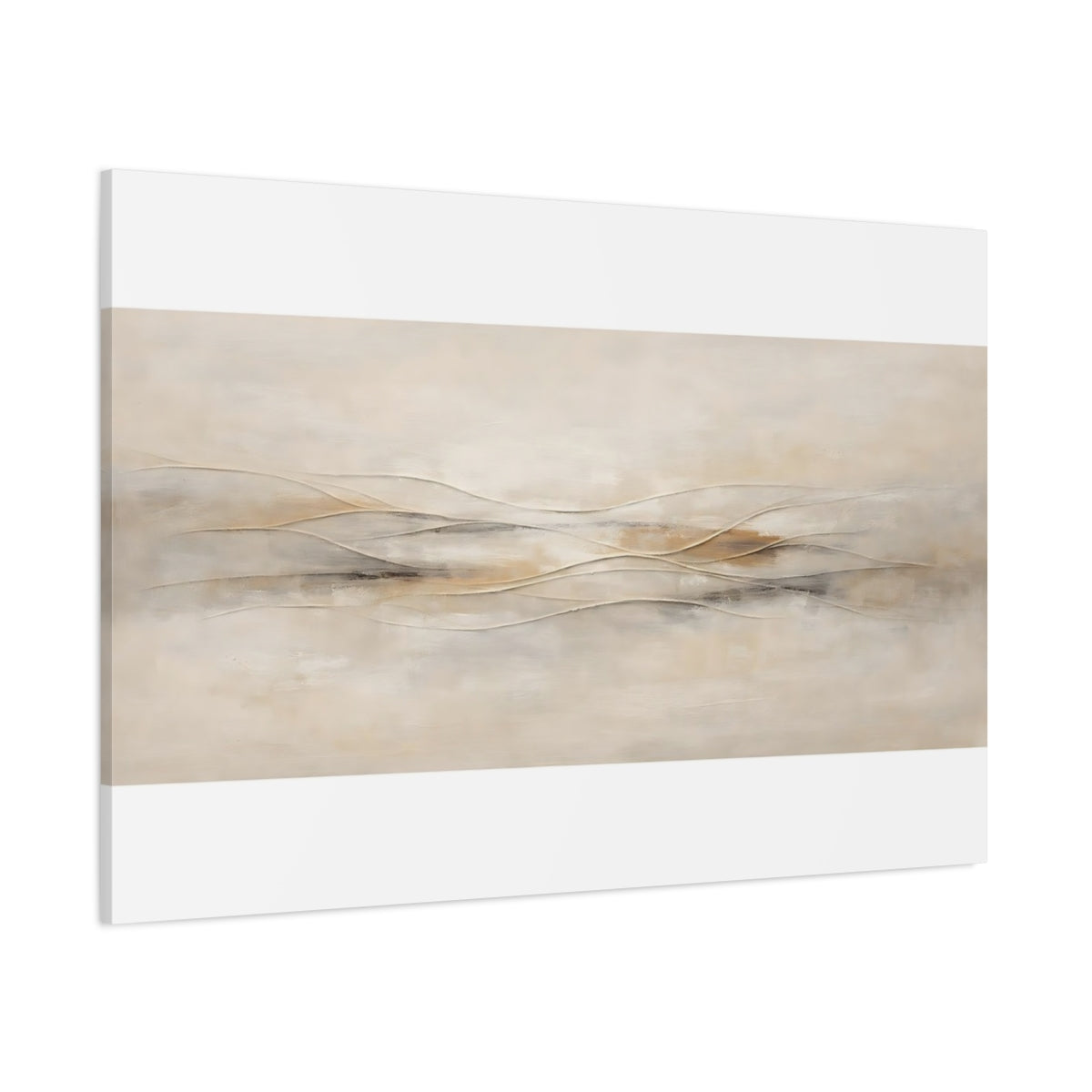Main Mockup. Neutral Textured Abstract With Carved Lines shown as stretched canvas wall art