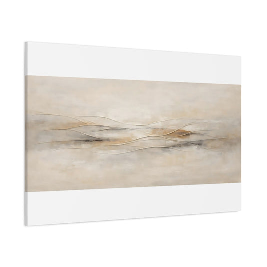 Main Mockup. Neutral Textured Abstract With Carved Lines shown as stretched canvas wall art