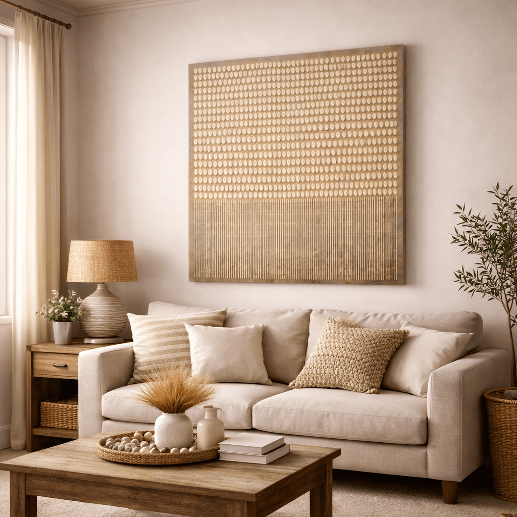 Neutral Textured Beige Wabi Sabi - Canvas Wall Art Print - YesArtYes