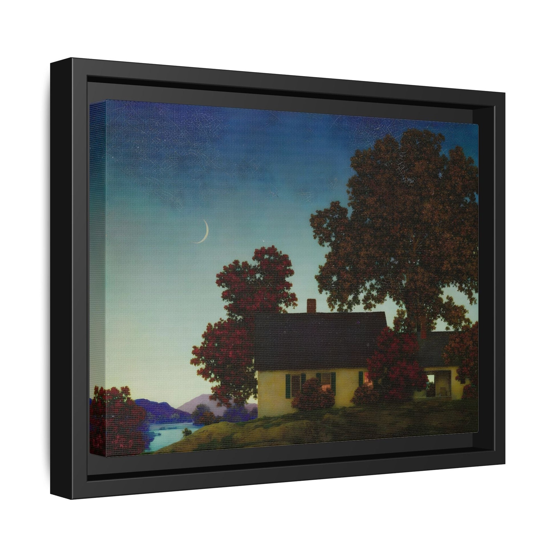 New Moon Parrish Landscape Framed Canvas Wall Art Print - YesArtYes