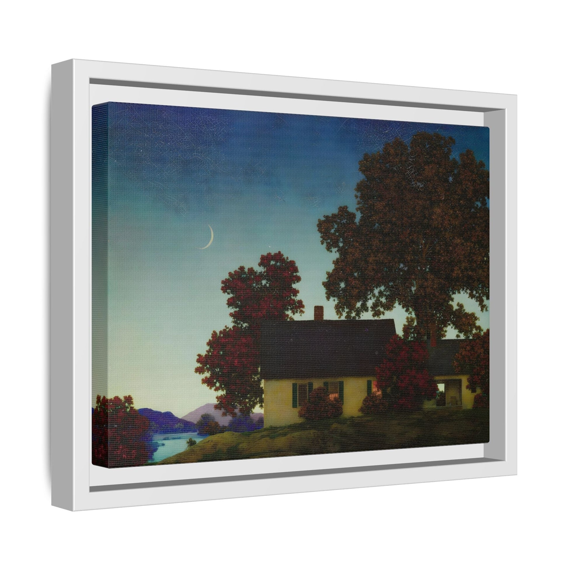 New Moon Parrish Landscape Framed Canvas Wall Art Print - YesArtYes