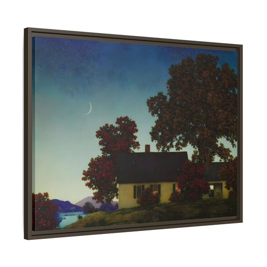 New Moon Parrish Landscape Framed Canvas Wall Art Print - YesArtYes