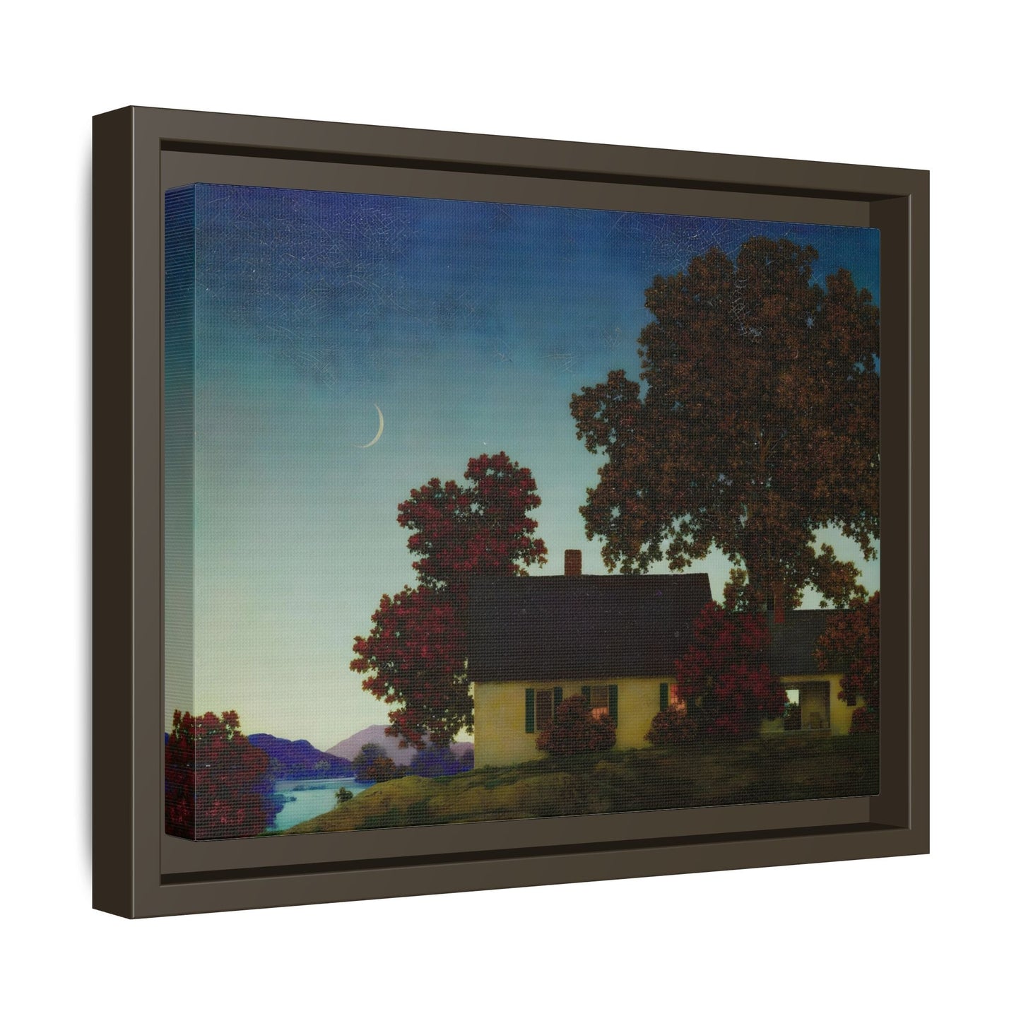 New Moon Parrish Landscape Framed Canvas Wall Art Print - YesArtYes
